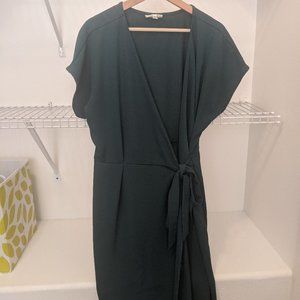 Dark Green Wraparound Dress